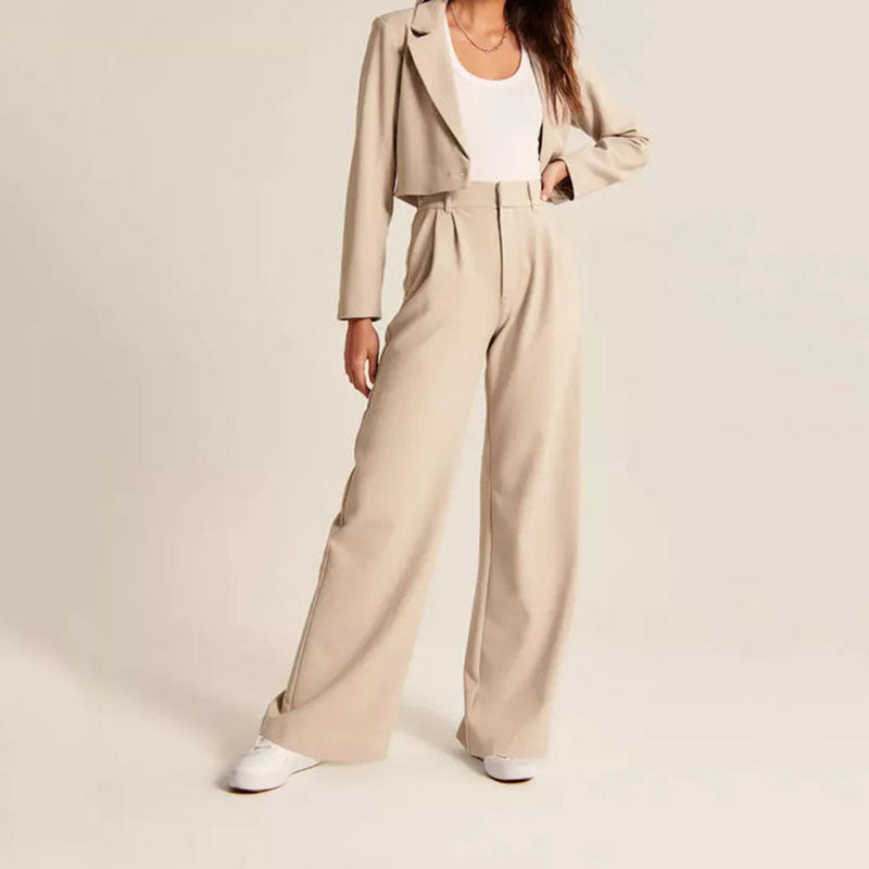 Galeana | pantalón de pierna ancha — Beige