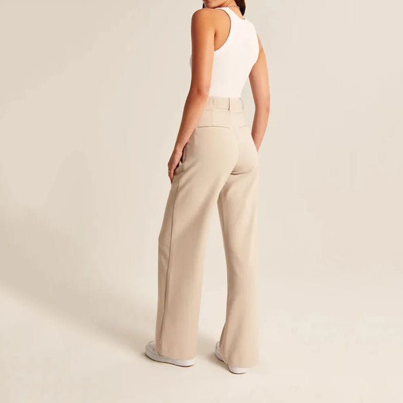 Galeana | pantalón de pierna ancha — Beige