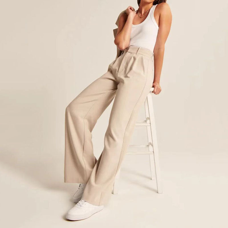 Galeana | pantalón de pierna ancha — Beige