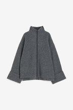 Narda | suéter oversize de canalé con cuello alto — Gris