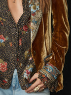 Rosaura | saco de terciopelo con solapa floral