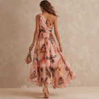 Zyanya | vestido largo de gasa de un hombro
