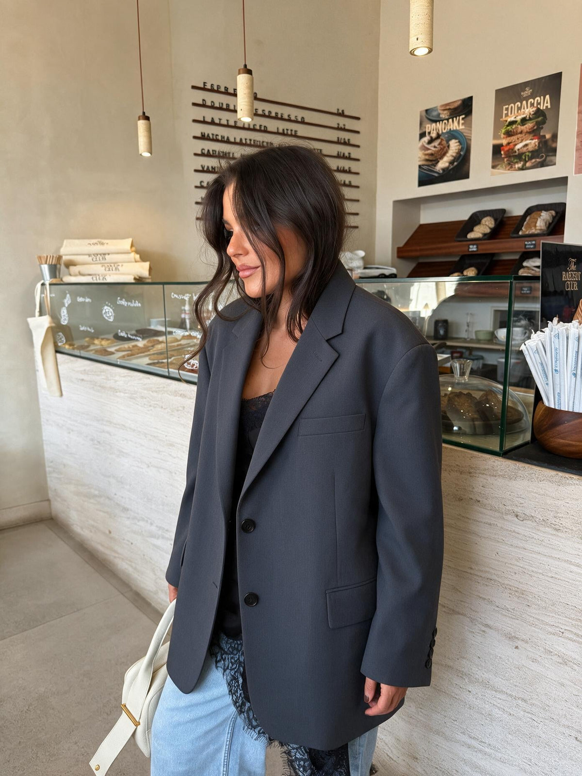 Blazer oversize gris, vista frontal (2)