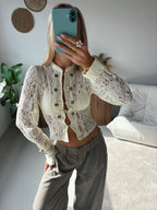 Amalia | blusa de encaje crudo