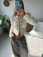 Amalia | blusa de encaje crudo