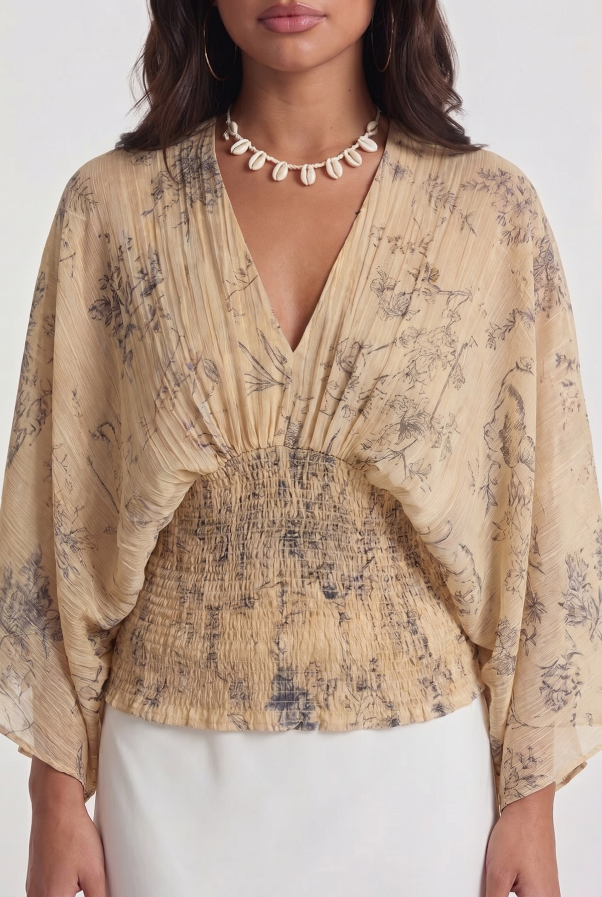 Esmeralda | blusa de gasa estampada
