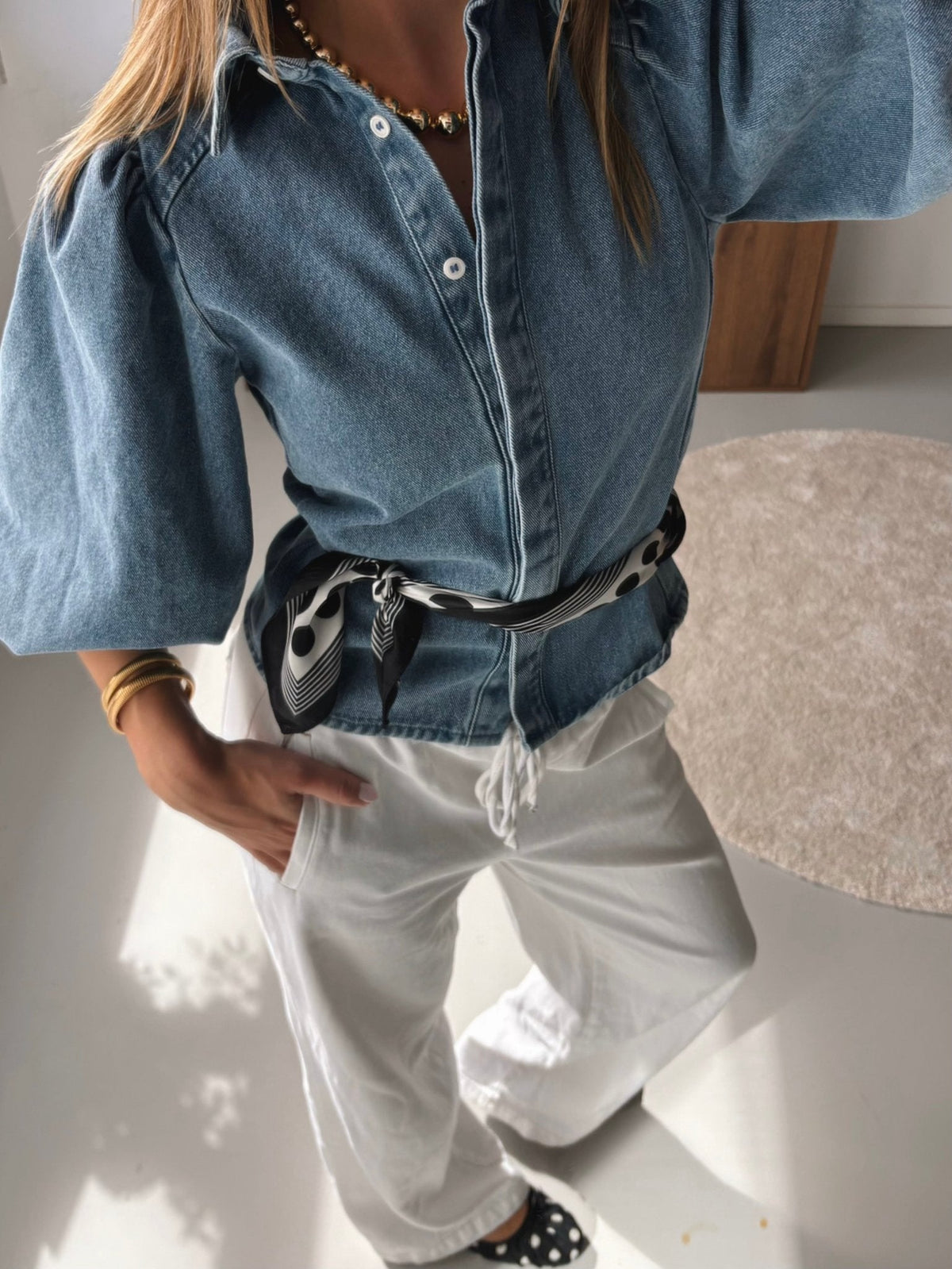 Olivo | blusa de mezclilla