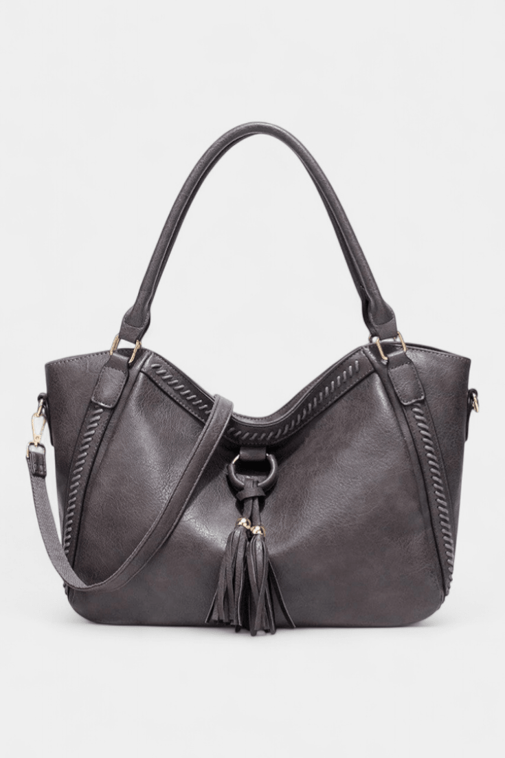 Bolsa de hombro con borla de flecos, tercera vista
