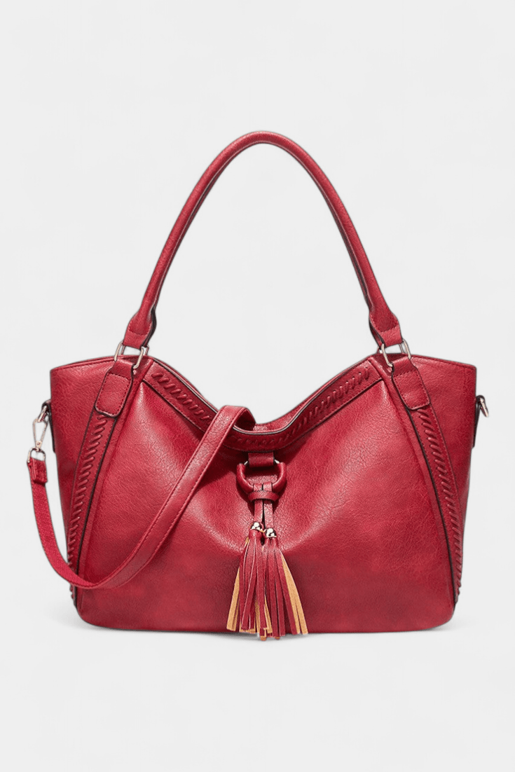 Bolsa de hombro con borla de flecos, cuarta vista