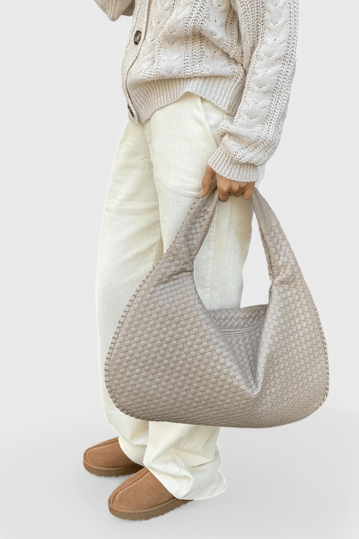 Bolsa de hombro tejida media luna, vista 11