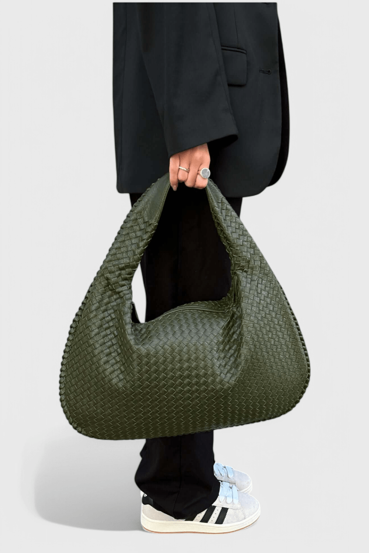 Bolsa de hombro tejida media luna, vista 13