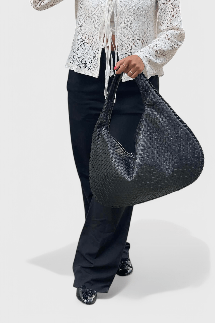 Bolsa de hombro tejida media luna, vista 15