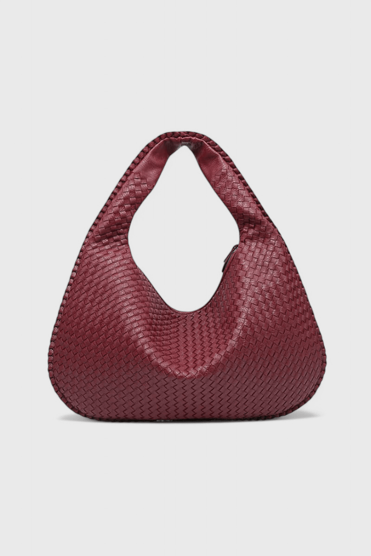 Bolsa de hombro tejida media luna, segunda vista