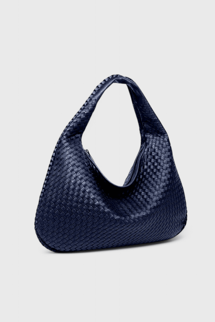 Bolsa de hombro tejida media luna, tercera vista