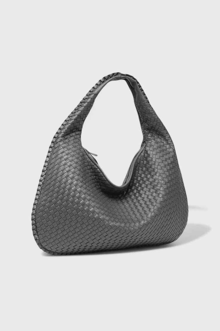 Bolsa de hombro tejida media luna, cuarta vista