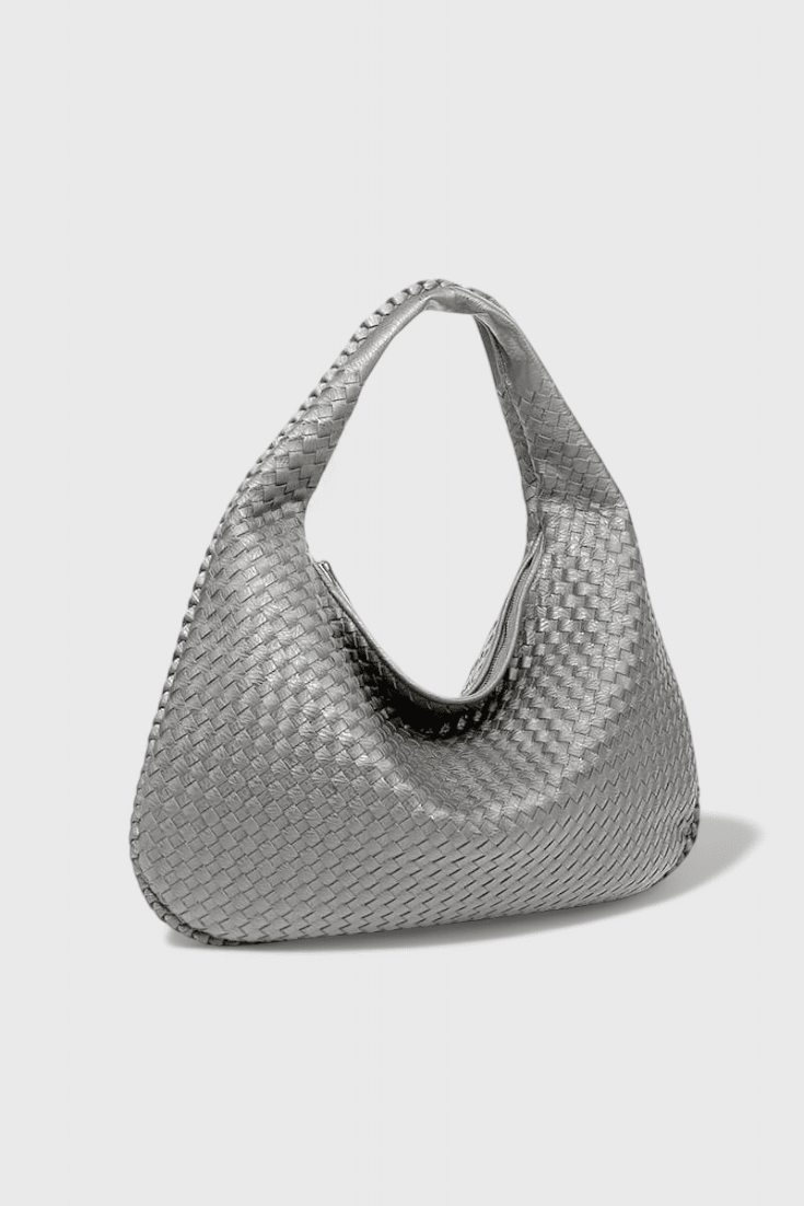 Bolsa de hombro tejida media luna, quinta vista
