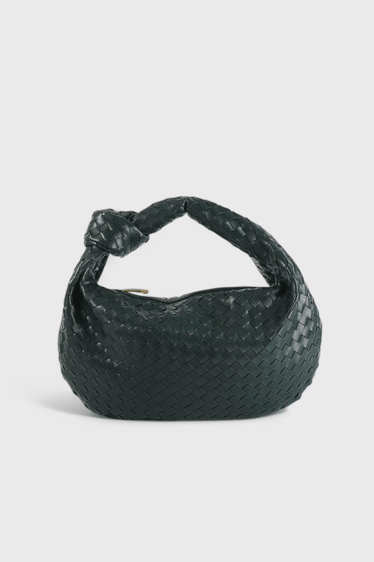 Bolsa de hombro tejida mediana, cuarta vista