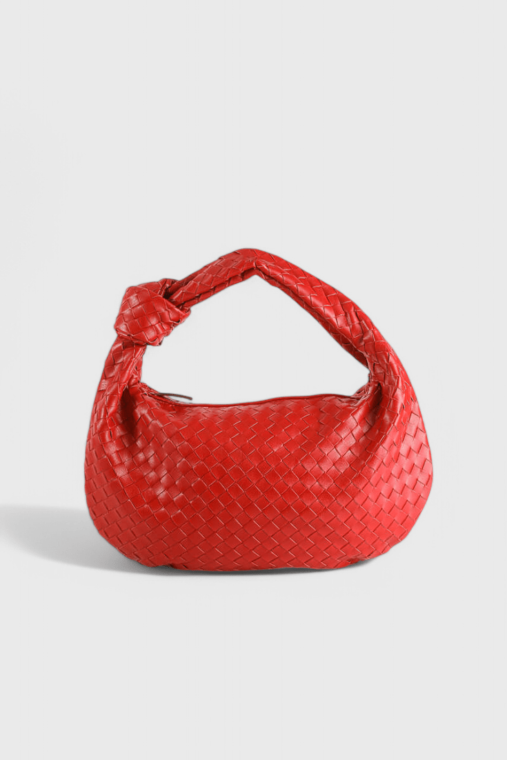 Bolsa de hombro tejida mediana, quinta vista