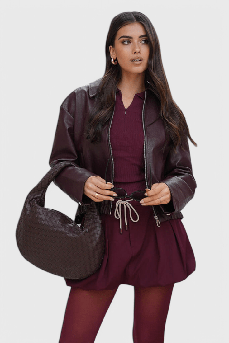Bolsa de hombro tejida mediana, vista 9