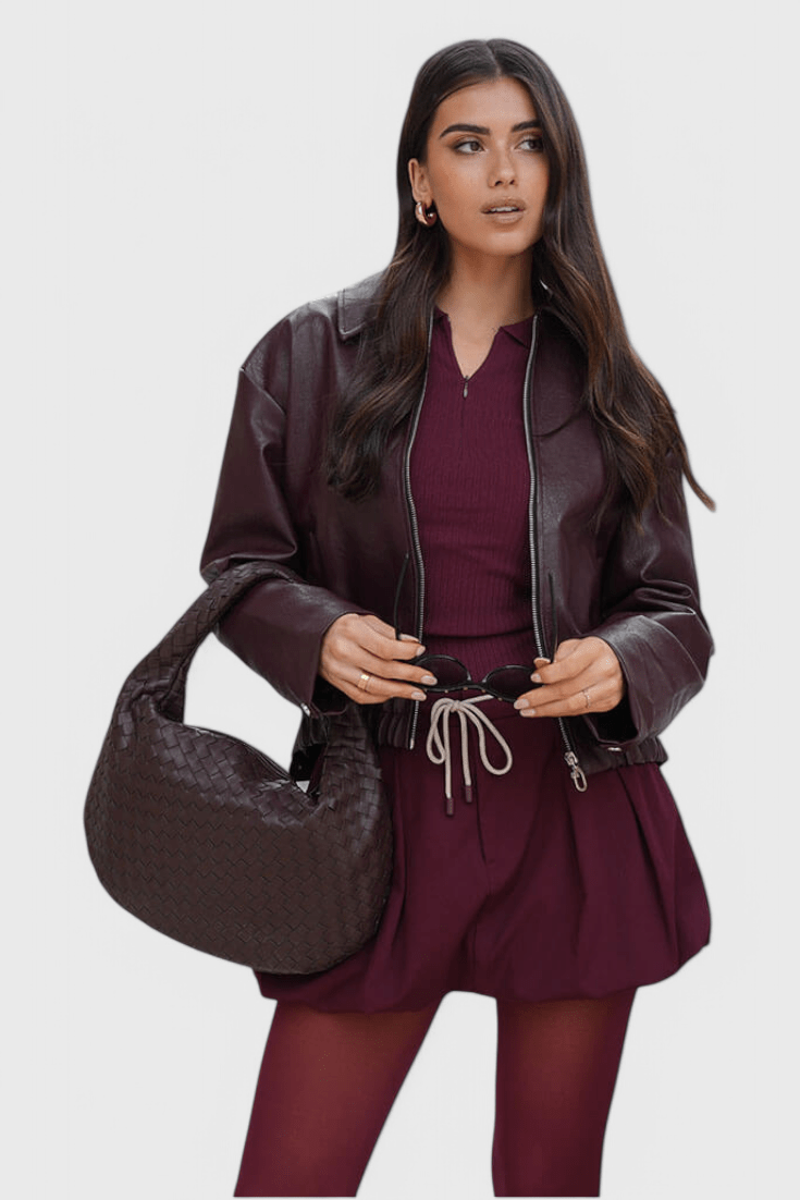 Bolsa tejida mediana con nudo, vista 10