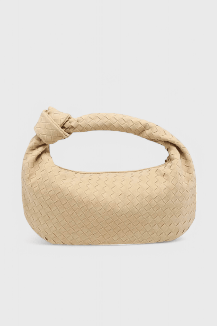 Bolsa tejida mediana con nudo, segunda vista