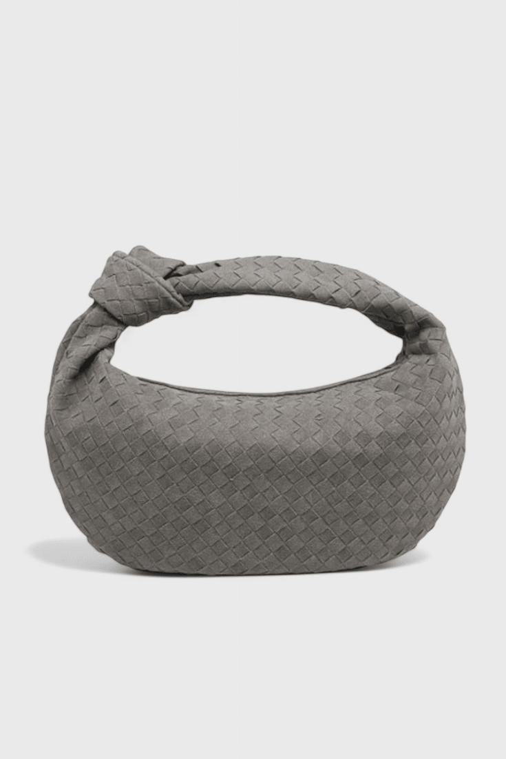 Bolsa tejida mediana con nudo, quinta vista