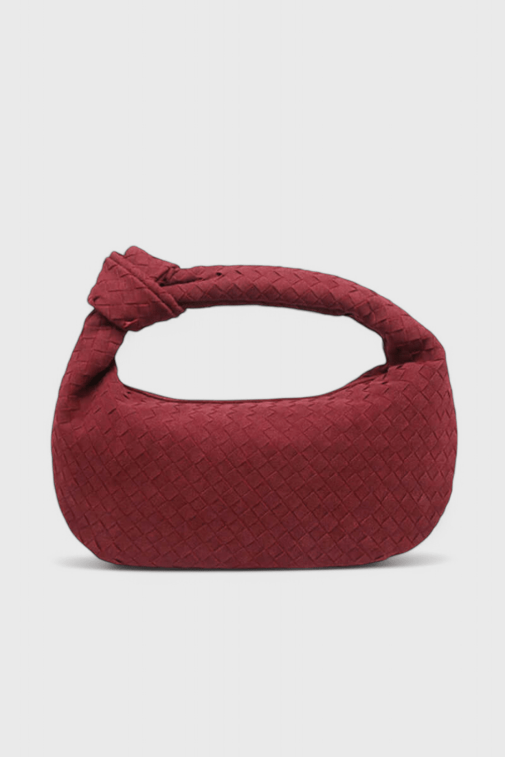 Bolsa tejida mediana con nudo, vista 6
