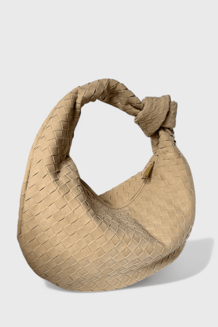 Bolsa tejida mediana con nudo, vista 7