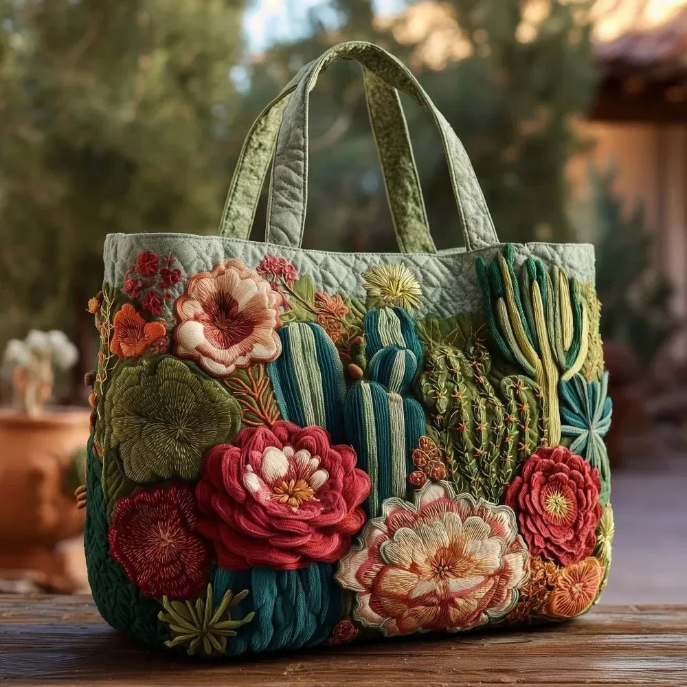 Bolsa tote acolchada con bordado, cuarta vista