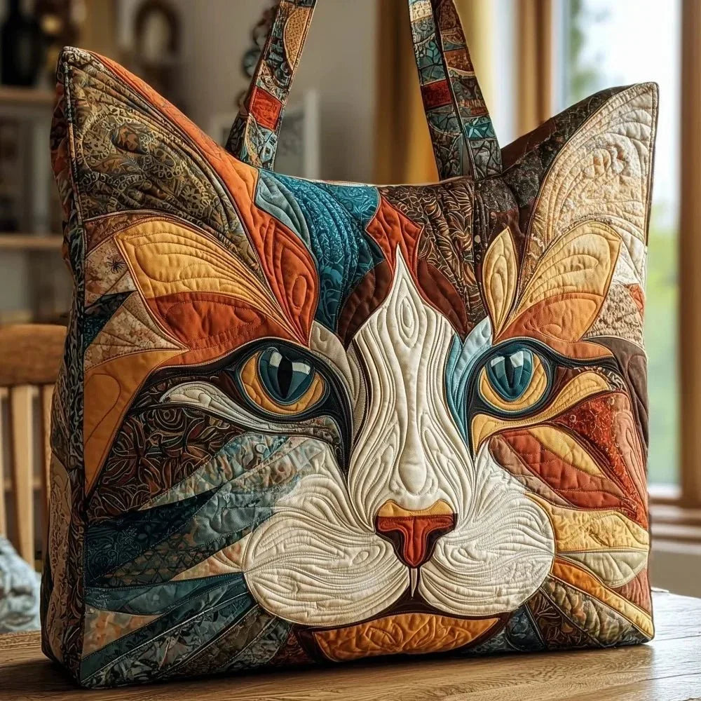 Bolsa tote acolchada con bordado, quinta vista