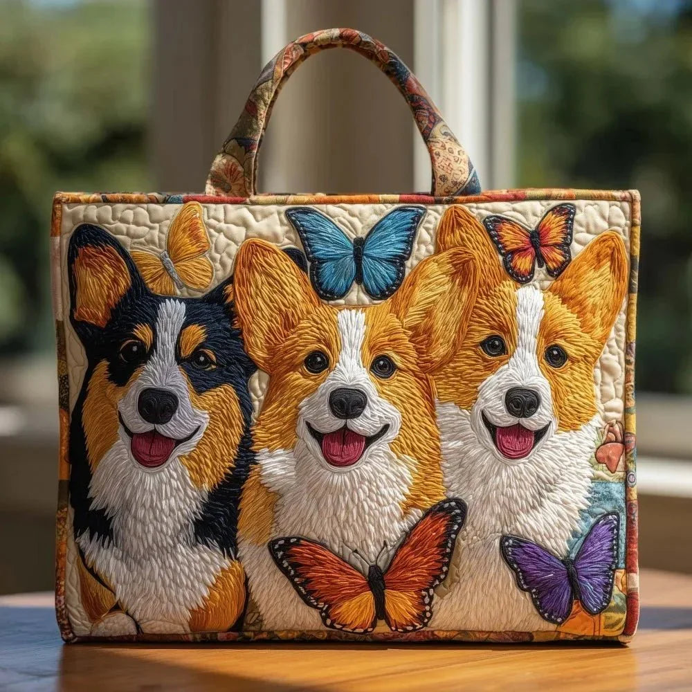 Bolsa tote acolchada con bordado, vista 6