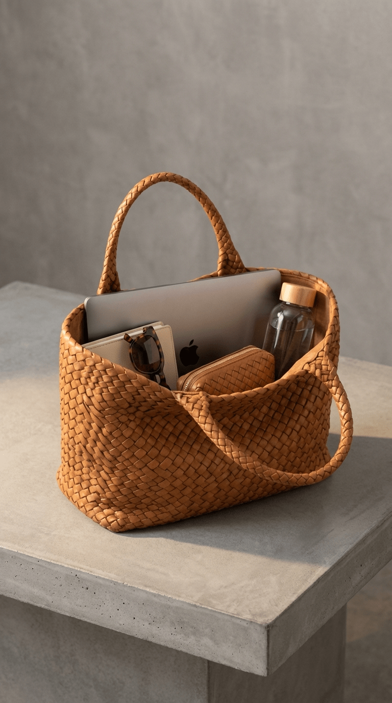 Bolsa tote tejida a mano, vista 11