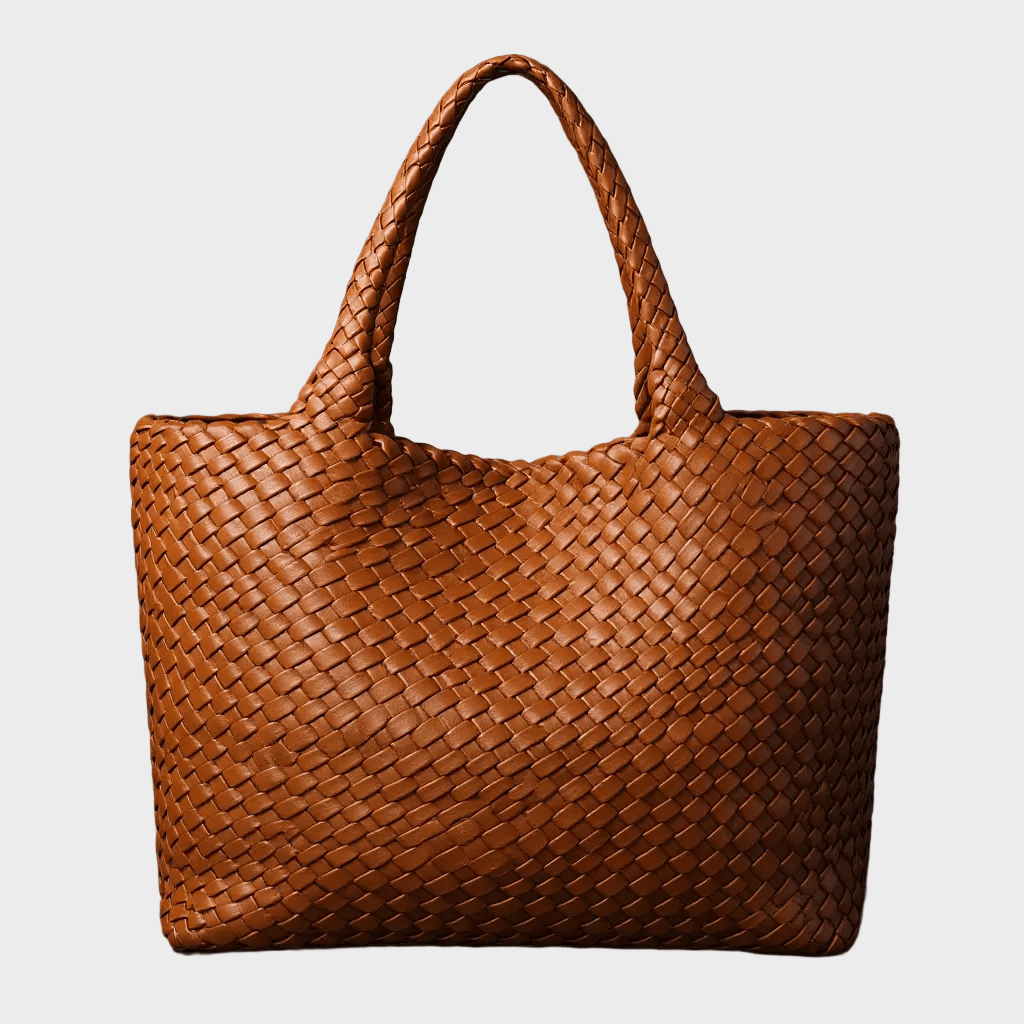 Bolsa tote tejida a mano, tercera vista