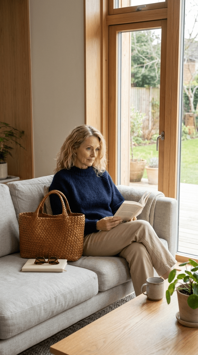 Bolsa tote tejida a mano, vista 9