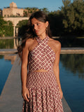 Conjunto de dos piezas con cuello halter, vista frontal