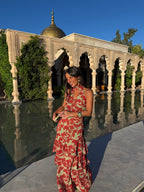 Conjunto de dos piezas con falda larga, vista frontal
