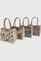 Bolsa de yute con estampado floral, vista 10