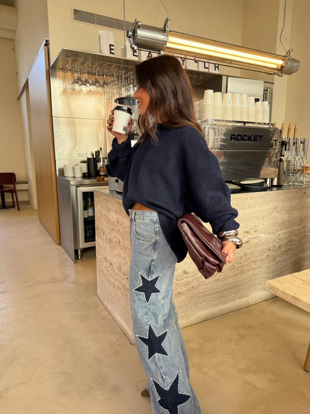Jeans con estrellas bordadas, cuarta vista