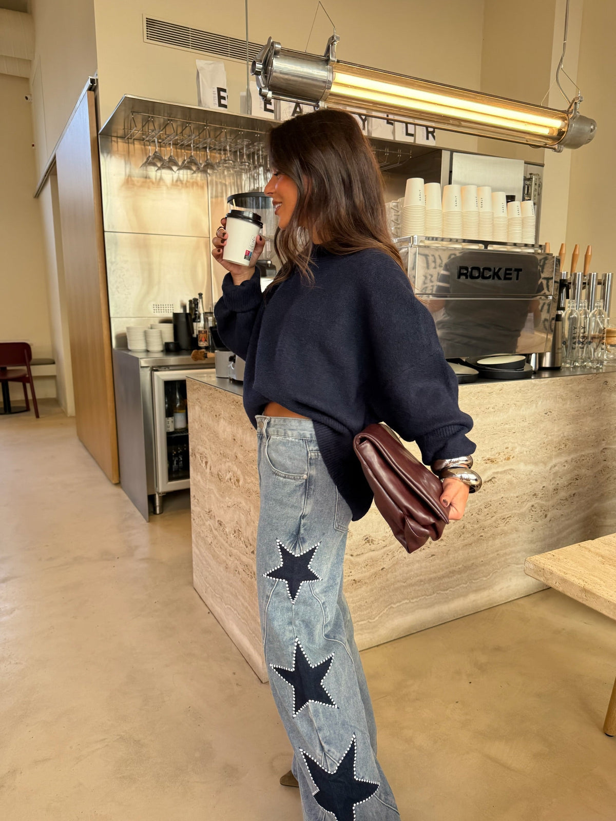 Jeans con estrellas bordadas, cuarta vista