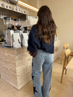 Jeans con estrellas bordadas, sexta vista