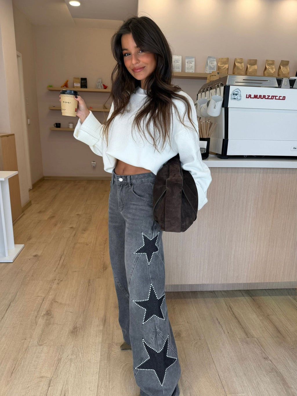 Jeans con estrellas bordadas, Gris, vista 10