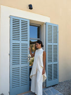 Jumpsuit largo de línea elegante, color blanco, tercera vista