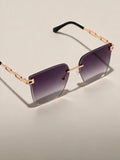 Lentes de sol con micas degradadas, color gris, vista frontal