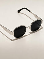 Lentes de sol de armazón metálico fino, quinta vista