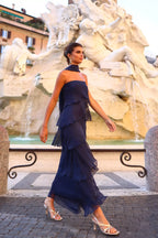 Khayal | vestido largo con olanes