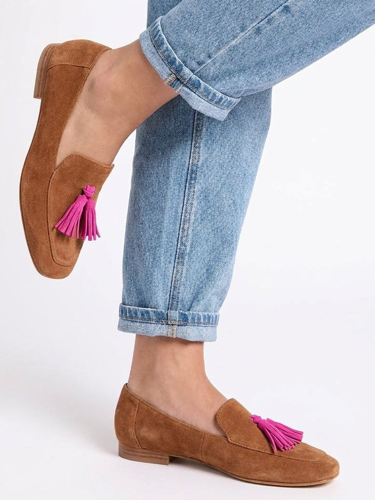Mocasines color chocolate de líneas limpias, segunda vista
