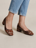 Mocasines de piel con suela suave, color café, segunda vista