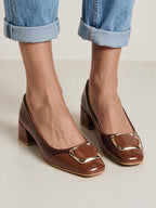 Mocasines de piel con suela suave, color café, tercera vista