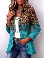 Hermelinda | saco de leopardo degradado con olanes