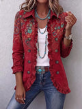 Brianda | chamarra roja paisley con olanes